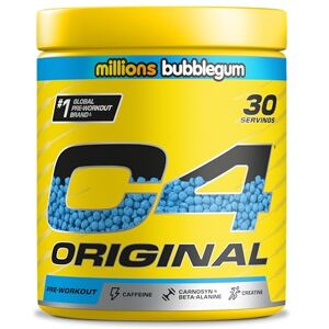 Cellucor C4 Original Pre Workout Powder, Bubblegum, 30 Servings Zero Sugar Pre Workout Energy Drink Powder with 150mg Caffeine, 1500mg Creatine Monohydrate, 1600mg Beta Alanine Cellucor C4 Original Pre Workout Powder, Bubblegum, 30 Servings Zero Sugar Pre Workout Energy Drink Powder with 150mg Caffeine, 1500mg Creatine Monohydrate, 1600mg Beta Alanine