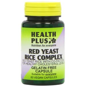 Health Plus Red Yeast Rice Complex Heart Health and Cholesterol Lowering Supplement Pack of 60 Gelatin Free Capsules Health Plus Red Yeast Rice Complex Heart Health and Cholesterol Lowering Supplement Pack of 60 Gelatin Free Capsules