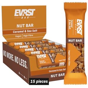 EVRST Nut Bar Caramel And Sea Salt 15 x 35g Bars, 190kcal Per Bar, Gluten Free, High Fibre, Free From Palm Oil, Without Artificial Flavours and Colours, Natural Protein EVRST Nut Bar Caramel And Sea Salt 15 x 35g Bars, 190kcal Per Bar, Gluten Free, High Fibre, Free From Palm Oil, Without Artificial Flavours and Colours, Natural Protein