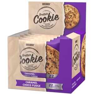 Weider Vegan Protein Cookie, Caramel Choco Fudge, Delicious on the go snack, 12 pack Weider Vegan Protein Cookie, Caramel Choco Fudge, Delicious on the go snack, 12 pack