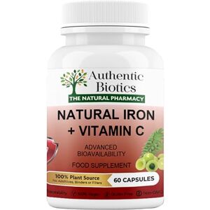 Authentic Biotics Iron & Vitamin C Supplement – 60 Vegan Capsules – Plant-Based Iron from Curry Leaves & Vitamin C from Amla – Supports Energy, Immunity & Reduces Tiredness – 1 Month Supply Authentic Biotics Iron & Vitamin C Supplement – 60 Vegan Capsules – Plant-Based Iron from Curry Leaves & Vitamin C from Amla – Supports Energy, Immunity & Reduces Tiredness – 1 Month Supply