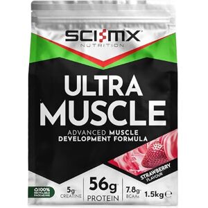 SCI-MX Ultra Muscle Protein Powder for Muscle Development + 23 Vitamins & Minerals Strawberry • 5g Creatine + 7.8g BCAAs per Serving • 1.5kg SCI-MX Ultra Muscle Protein Powder for Muscle Development + 23 Vitamins & Minerals Strawberry • 5g Creatine + 7.8g BCAAs per Serving • 1.5kg