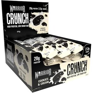 Warrior Crunch High Protein Bars 20g Protein Each Bar Low Carb, Low Sugar Snack 12 Pack x 64g (Cookies and Cream) Warrior Crunch High Protein Bars 20g Protein Each Bar Low Carb, Low Sugar Snack 12 Pack x 64g (Cookies and Cream)