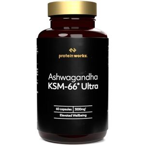THE PROTEIN WORKS Ashwagandha KSM-66 Ultra, High Strength 3000mg Premium Formulation, Organic KSM-66 Ashwagandha Root Extract 250mg, Added Black Pepper & Vitamin B6, Boosts Focus, 60 Capsules Protein Works THE PROTEIN WORKS Ashwagandha KSM-66 Ultra, High Strength 3000mg Premium Formulation, Organic KSM-66 Ashwagandha Root Extract 250mg, Added Black Pepper & Vitamin B6, Boosts Focus, 60 Capsules Protein Works