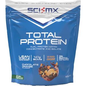 SCI-MX Total Protein Concentrate & Isolate Protein Powder Lean Muscle Development Chocolate Orange • No Added Sugar • 4.1g BCAAs + 21g Protein per Serving • 900g SCI-MX Total Protein Concentrate & Isolate Protein Powder Lean Muscle Development Chocolate Orange • No Added Sugar • 4.1g BCAAs + 21g Protein per Serving • 900g