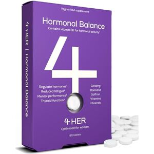 4 HER Hormonal Balance for Women 60 Vegan Tablets with Damiana, Ginseng, Saffron & Vitamin B6 Hormone Balance for Women, Reduced Fatigue and Mental Performance 4 HER Hormonal Balance for Women 60 Vegan Tablets with Damiana, Ginseng, Saffron & Vitamin B6 Hormone Balance for Women, Reduced Fatigue and Mental Performance