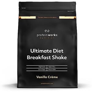 THE PROTEIN WORKS Protein Works Ultimate Diet Breakfast Shake, On-the-Go Healthy Weight Loss Meal Replacement, Added Caffeine, Low Calorie, Low Sugar, Vanilla Crème, 18 Servings, 1kg THE PROTEIN WORKS Protein Works Ultimate Diet Breakfast Shake, On-the-Go Healthy Weight Loss Meal Replacement, Added Caffeine, Low Calorie, Low Sugar, Vanilla Crème, 18 Servings, 1kg