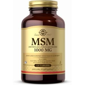 Solgar MSM 1000 mg Tablets Pack of 120 For Improved Bone and Joint Health Naturally Occurring Organic Sulphur Compound Vegan and Gluten Free, Gold,1 g (Pack of 1) Solgar MSM 1000 mg Tablets Pack of 120 For Improved Bone and Joint Health Naturally Occurring Organic Sulphur Compound Vegan and Gluten Free, Gold,1 g (Pack of 1)