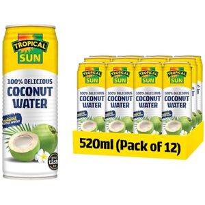 Sun 100% Delicious Coconut Water 520ml (Pack of 12) Pure coconut water multipack with Natural Coconut Flavour No Added Sugar Ideal for Hydration & Instant Refreshment Sun 100% Delicious Coconut Water 520ml (Pack of 12) Pure coconut water multipack with Natural Coconut Flavour No Added Sugar Ideal for Hydration & Instant Refreshment