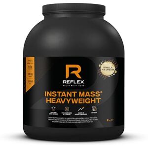 Reflex Nutrition Instant Mass Heavyweight Protein Shake Mix, Mass Gainer, Over 1000 Kcal per Serving, 60 g Protein, Creatine, High Calorie Post Workout or Before Bed, Vanila, 2 kg Reflex Nutrition Instant Mass Heavyweight Protein Shake Mix, Mass Gainer, Over 1000 Kcal per Serving, 60 g Protein, Creatine, High Calorie Post Workout or Before Bed, Vanila, 2 kg