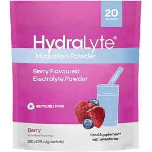 Hydralyte Effervescent Electrolytes Powder Sachets 20 Flavoured Sticks Rapid Rehydration Prevent Dehydration Achieve Optimal Hydration (20 Sachets, Berry) Hydralyte Effervescent Electrolytes Powder Sachets 20 Flavoured Sticks Rapid Rehydration Prevent Dehydration Achieve Optimal Hydration (20 Sachets, Berry)