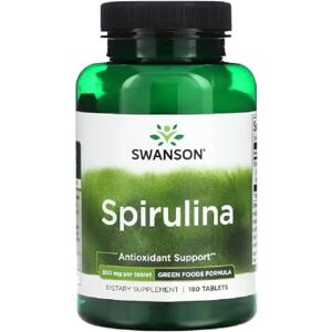 Swansons Swanson Spirulina IL-4 Natural Blue-Green Algae with 6% Phycocyanin Energy, Detox & Immune Support 180 Capsules Swansons Swanson Spirulina IL-4 Natural Blue-Green Algae with 6% Phycocyanin Energy, Detox & Immune Support 180 Capsules
