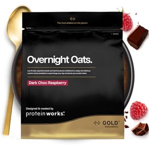 Protein Works Overnight Oats Gold Innovation, High Protein Breakfast, Chia & Flax Seed, Supports Healthy Weight Loss, Low Sugar, Dark Choc Raspberry, 14 Servings, 1kg Protein Works Overnight Oats Gold Innovation, High Protein Breakfast, Chia & Flax Seed, Supports Healthy Weight Loss, Low Sugar, Dark Choc Raspberry, 14 Servings, 1kg