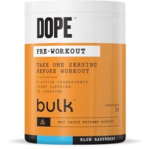 Bulk Dope Pre-Workout Powder Blue Raspberry 3g Creatine per Serving 200mg Caffeine Citrulline Malate & Arginine AKG Beta-Alanine Energy, Focus & Performance 510g Supplement Bulk Dope Pre-Workout Powder Blue Raspberry 3g Creatine per Serving 200mg Caffeine Citrulline Malate & Arginine AKG Beta-Alanine Energy, Focus & Performance 510g Supplement