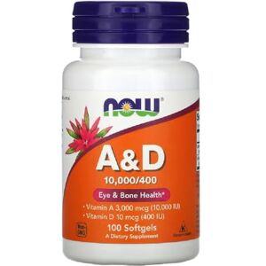 NOWFoods Now Foods – Vitamin A & D 10,000/400 IU Supports Immune Function & Vision – 100 Softgels NOWFoods Now Foods – Vitamin A & D 10,000/400 IU Supports Immune Function & Vision – 100 Softgels