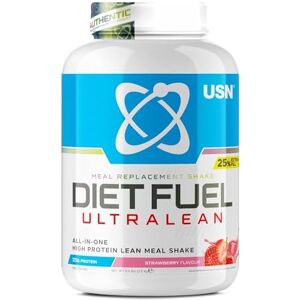 USN Diet Fuel Ultralean Meal Replacement Shake Powder, Strawberry Flavour 2.5kg, High Protein Shake Powdered Drink Mix, Low Calorie Diet & Weight Control Powder, 25g Protein USN Diet Fuel Ultralean Meal Replacement Shake Powder, Strawberry Flavour 2.5kg, High Protein Shake Powdered Drink Mix, Low Calorie Diet & Weight Control Powder, 25g Protein