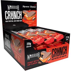 Warrior Crunch High Protein Bars 20g Protein Each Bar Low Carb, Low Sugar Snack 12 Pack x 64g (Peanut Butter Cup) Warrior Crunch High Protein Bars 20g Protein Each Bar Low Carb, Low Sugar Snack 12 Pack x 64g (Peanut Butter Cup)