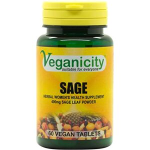 Veganicity Sage 400mg : Womens Health Supplement 60 Tablets, in a Planet Friendly 99% Recycled Pot Veganicity Sage 400mg : Womens Health Supplement 60 Tablets, in a Planet Friendly 99% Recycled Pot