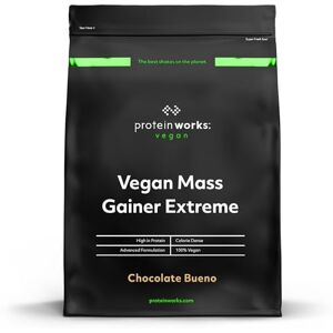 THE PROTEIN WORKS Protein Works Vegan Mass Gainer Extreme, High Calorie, Up to 50g Protein, 100% Plant Based, 5 Shakes, Chocolate Bueno, 1kg THE PROTEIN WORKS Protein Works Vegan Mass Gainer Extreme, High Calorie, Up to 50g Protein, 100% Plant Based, 5 Shakes, Chocolate Bueno, 1kg