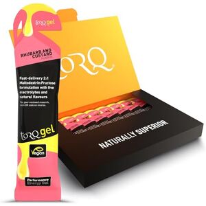 TORQ Running Gels with Electrolytes 2:1 Maltodextrin: Fructose for Endurance Sports & Optimal Performance Energy Gels for Running, Cycling & Marathons 30g Carbs Per Gel Rhubarb & Custard 8 TORQ Running Gels with Electrolytes 2:1 Maltodextrin: Fructose for Endurance Sports & Optimal Performance Energy Gels for Running, Cycling & Marathons 30g Carbs Per Gel Rhubarb & Custard 8