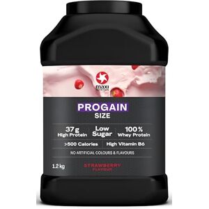 MaxiNutrition Progain Strawberry Whey Protein Powder Sports Supplement Shake for Size & Mass 1.2kg 10 Servings MaxiNutrition Progain Strawberry Whey Protein Powder Sports Supplement Shake for Size & Mass 1.2kg 10 Servings