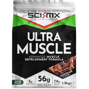 SCI-MX Ultra Muscle Protein Powder for Muscle Development + 23 Vitamins & Minerals Chocolate • 56g Protein + 5g Creatine + 7.8g BCAAs per Serving • 1.5kg SCI-MX Ultra Muscle Protein Powder for Muscle Development + 23 Vitamins & Minerals Chocolate • 56g Protein + 5g Creatine + 7.8g BCAAs per Serving • 1.5kg