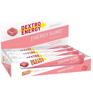 Dextro Energy Strawberry and Rhubarb Energy Gums With Vitamins for Fast Acting, Quickly Available Carbohydrates Chewable Alternative to Sports Gels Easy to Portion Sport Gums Vegan 8 x 45 g Dextro Energy Strawberry and Rhubarb Energy Gums With Vitamins for Fast Acting, Quickly Available Carbohydrates Chewable Alternative to Sports Gels Easy to Portion Sport Gums Vegan 8 x 45 g