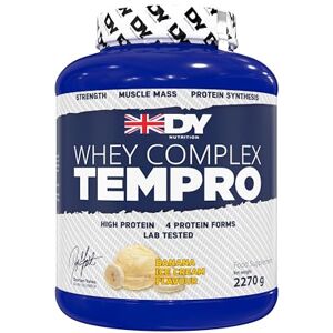 DY Nutrition Whey Complex Tempro x4 Protein Forms Whey, Casein, Isolate & Egg Albumin, 23g Premium Protein Powder with Digestive Enzymes for Optimal Absorption, 2.27kg Banana Ice Cream DY Nutrition Whey Complex Tempro x4 Protein Forms Whey, Casein, Isolate & Egg Albumin, 23g Premium Protein Powder with Digestive Enzymes for Optimal Absorption, 2.27kg Banana Ice Cream