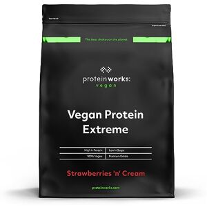 THE PROTEIN WORKS Protein Works Vegan Protein Extreme , 29g Plant Based Protein , Added Vitamin Blend , 57 Servings , Strawberries 'n' Cream , 2kg THE PROTEIN WORKS Protein Works Vegan Protein Extreme , 29g Plant Based Protein , Added Vitamin Blend , 57 Servings , Strawberries 'n' Cream , 2kg