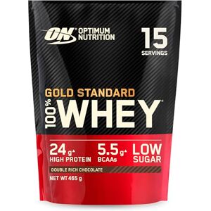 Optimum Nutrition Gold Standard 100% Whey Muscle Building and Recovery Protein Powder With Naturally Occurring Glutamine and BCAA Amino Acids, Double Rich Chocolate Flavour, 15 Servings, 465 g Optimum Nutrition Gold Standard 100% Whey Muscle Building and Recovery Protein Powder With Naturally Occurring Glutamine and BCAA Amino Acids, Double Rich Chocolate Flavour, 15 Servings, 465 g