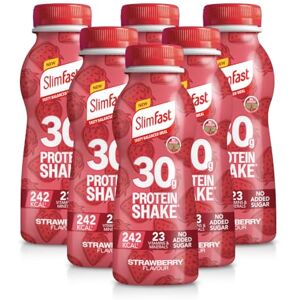 SlimFast Ready To Drink Shake, NEW Strawberry Flavour, High Protein Meal Replacement Shakes for Weight Loss and Balanced Diet, Vitamins and Minerals, No Added Sugar, 6 x 325 ml SlimFast Ready To Drink Shake, NEW Strawberry Flavour, High Protein Meal Replacement Shakes for Weight Loss and Balanced Diet, Vitamins and Minerals, No Added Sugar, 6 x 325 ml