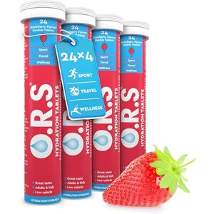 O.R.S Hydration Tablet with Electrolytes for Rehydration, Wellness, Travel, Sports & Recovery Vegan, Gluten-Free & Low-Calorie Electrolyte Tablets with Natural Strawberry Flavour, 96 Tablets O.R.S Hydration Tablet with Electrolytes for Rehydration, Wellness, Travel, Sports & Recovery Vegan, Gluten-Free & Low-Calorie Electrolyte Tablets with Natural Strawberry Flavour, 96 Tablets