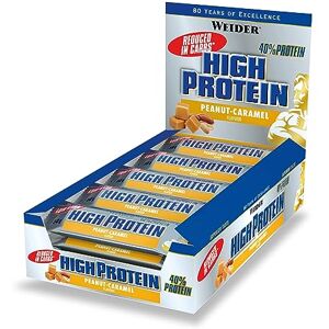 Weider 40% Low Carb High Protein Bar, Peanut Caramel, 20g of Protein, 24 bars Weider 40% Low Carb High Protein Bar, Peanut Caramel, 20g of Protein, 24 bars