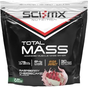 SCI-MX Total Mass Advanced Muscle Mass Gainer Protein Powder Muscle Growth & Weight Gain Raspberry Cheesecake • 32g Protein + 478 Calories per Serving • 2kg SCI-MX Total Mass Advanced Muscle Mass Gainer Protein Powder Muscle Growth & Weight Gain Raspberry Cheesecake • 32g Protein + 478 Calories per Serving • 2kg