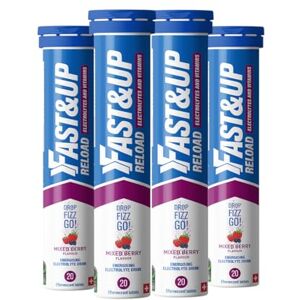 FAST&UP Reload Electrolyte Tablets, Mixed Berry Flavour, 80 Effervescent Tablets, Rapid Hydration & Energy, with Vitamin C & B12, Vegan FAST&UP Reload Electrolyte Tablets, Mixed Berry Flavour, 80 Effervescent Tablets, Rapid Hydration & Energy, with Vitamin C & B12, Vegan