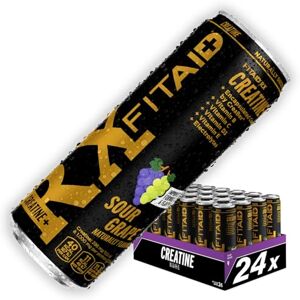 LIFEAID FITAID RX Sour Grape Clean Creatine Monohydrate Recovery Sports Drink & Hydration Helper Post Workout Regeneration with Caffeine, BCAA, Electrolytes, Turmeric, Vitamins, Quercetin & CoQ10-24x355ml LIFEAID FITAID RX Sour Grape Clean Creatine Monohydrate Recovery Sports Drink & Hydration Helper Post Workout Regeneration with Caffeine, BCAA, Electrolytes, Turmeric, Vitamins, Quercetin & CoQ10-24x355ml