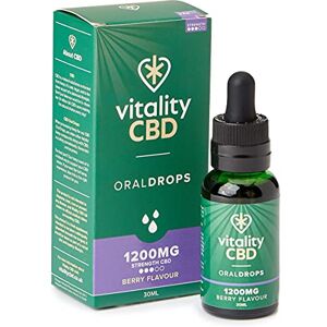 Vitality CBD Oral Drops in hempseed Oil, 1200 mg, Berry, 30ml, NO THC Vitality CBD Oral Drops in hempseed Oil, 1200 mg, Berry, 30ml, NO THC