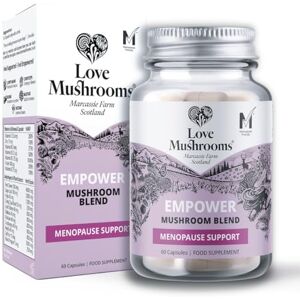 Love Mushrooms Empower, Menopause Support Capsules Lion’s Mane, Reishi, Red Clover, Sage, Magnesium, Zinc, Vitamin B6, VIT B12 and More Vegan Friendly 60 Capsules Love Mushrooms Empower, Menopause Support Capsules Lion’s Mane, Reishi, Red Clover, Sage, Magnesium, Zinc, Vitamin B6, VIT B12 and More Vegan Friendly 60 Capsules