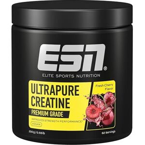 ESN Ultrapure Creatine Monohydrate, 250 g, 62 Servings, Fresh Cherry, creatine Powder, microfine & optimally Soluble, Vegan – Made in Germany ESN Ultrapure Creatine Monohydrate, 250 g, 62 Servings, Fresh Cherry, creatine Powder, microfine & optimally Soluble, Vegan – Made in Germany