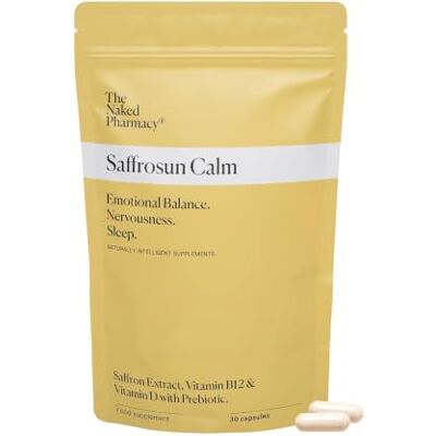 The Naked Pharmacy Saffrosun Calm Supplements for Mood & Focus Supplements with Vitamin B12 & Saffron Extract to Support Immune Function & Relaxation Vegan No Additives 30 Capsules The Naked Pharmacy Saffrosun Calm Supplements for Mood & Focus Supplements with Vitamin B12 & Saffron Extract to Support Immune Function & Relaxation Vegan No Additives 30 Capsules