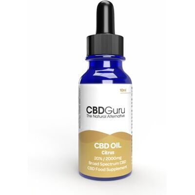 CBD Guru CBD Oil 200mg, CBD Drops 10mg per Drop, Vegan, 100% Natural, Citrus Flavoured 20% CBD Oil Blended with MCT Coconut Oil Feel Less Stress, Improve Sleep, Anxiety Relief – 10ml CBD Guru CBD Oil 200mg, CBD Drops 10mg per Drop, Vegan, 100% Natural, Citrus Flavoured 20% CBD Oil Blended with MCT Coconut Oil Feel Less Stress, Improve Sleep, Anxiety Relief – 10ml