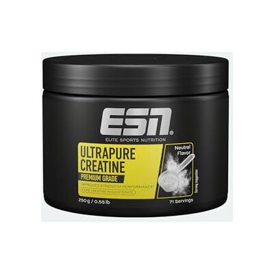 ESN Ultrapure Creatine Monohydrate, Neutral, 250 g, 71 Servings, creatine Powder, microfine & optimally Soluble, Vegan – Made in Germany (Design May Vary) ESN Ultrapure Creatine Monohydrate, Neutral, 250 g, 71 Servings, creatine Powder, microfine & optimally Soluble, Vegan – Made in Germany (Design May Vary)
