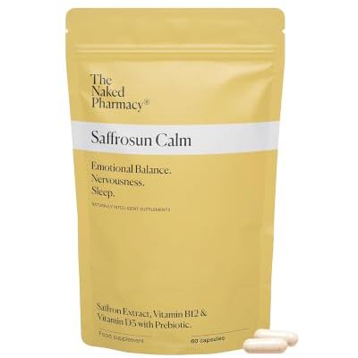 The Naked Pharmacy Saffrosun Calm Supplements for Mood & Focus Supplements with Vitamin B12 & Saffron Extract to Support Immune Function & Relaxation Vegan No Additives 60 Capsules The Naked Pharmacy Saffrosun Calm Supplements for Mood & Focus Supplements with Vitamin B12 & Saffron Extract to Support Immune Function & Relaxation Vegan No Additives 60 Capsules