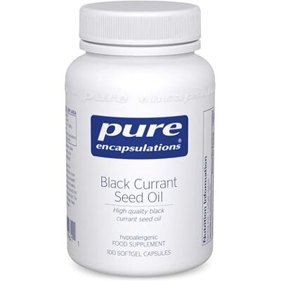 Pure Encapsulations Black Currant Seed Oil 500mg, 100 Softgel Capsules Rich Source of GLA for Healthy Skin, 500mg Cold-Pressed Black Currant Seed Oil, Essential Fatty Acids Pure Encapsulations Black Currant Seed Oil 500mg, 100 Softgel Capsules Rich Source of GLA for Healthy Skin, 500mg Cold-Pressed Black Currant Seed Oil, Essential Fatty Acids