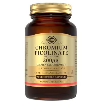 Solgar - Chromium Picolinate 200 μg - Vegetable Capsules - Pack of 90 Solgar - Chromium Picolinate 200 μg - Vegetable Capsules - Pack of 90