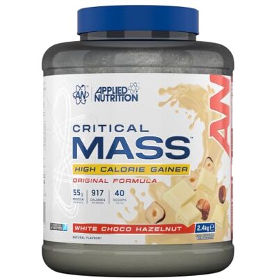Applied Nutrition Original Critical Mass White Chocolate Hazelnut Weight Gainer with MCT Powder, High Calorie Protein Powder Mass Gainer (2.4kg 10 Servings) Applied Nutrition Original Critical Mass White Chocolate Hazelnut Weight Gainer with MCT Powder, High Calorie Protein Powder Mass Gainer (2.4kg 10 Servings)