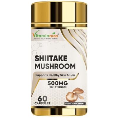 Vitaminnica Because your Health Matters Vitaminnica Shiitake Mushroom 500mg (20:1 Extract) 100% Fruiting Bodies 60 Vegan Capsules Nootropics Supplement for Healthy Skin & Hair, Gut Health Better Energy, Stamina, and Vitality. Vitaminnica Because your Health Matters Vitaminnica Shiitake Mushroom 500mg (20:1 Extract) 100% Fruiting Bodies 60 Vegan Capsules Nootropics Supplement for Healthy Skin & Hair, Gut Health Better Energy, Stamina, and Vitality.