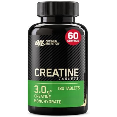 Optimum Nutrition Creatine Tablets, 3 g of Creatine Monohydrate per Serving, Unflavoured, Supplement to Support Performance During High‑Intensity Training, 180 Tablets, 60 Servings Optimum Nutrition Creatine Tablets, 3 g of Creatine Monohydrate per Serving, Unflavoured, Supplement to Support Performance During High‑Intensity Training, 180 Tablets, 60 Servings