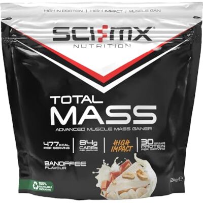 SCI-MX Total Mass • Mass Gainer Protein Powder • Banoffee Flavour • 2Kg SCI-MX Total Mass • Mass Gainer Protein Powder • Banoffee Flavour • 2Kg