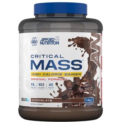 Applied Nutrition Original Critical Mass Chocolate Weight Gainer with MCT Powder, High Calorie Protein Powder Mass Gainer (2.4kg 10 Servings) Applied Nutrition Original Critical Mass Chocolate Weight Gainer with MCT Powder, High Calorie Protein Powder Mass Gainer (2.4kg 10 Servings)